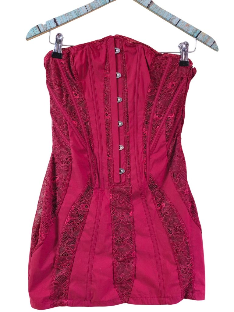 Mars The Label The Lace Clasp Detail Mini Dress, Wine Red, Nwt, Sz 8us/12uk — image 2 of 8